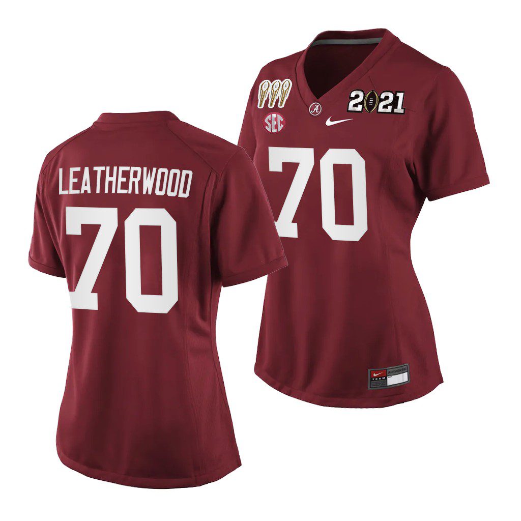 Women's Alabama Crimson Tide Alex Leatherwood #70 Crimson 3X CFP National Championship Special Edition NCAA College Football Jersey